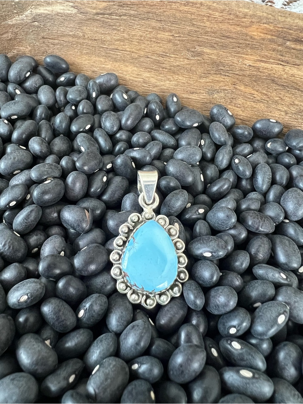 Golden Hills Sterling Silver Teardrop Turquoise Pendant